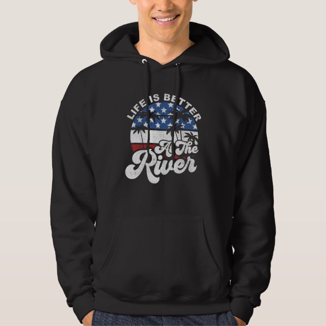 Sudadera At The River 4th of July American Flag Retro (Anverso)