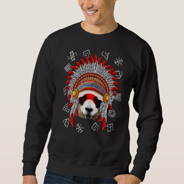 Sudadera Ataque indígena indígena panda indígena americano (Anverso)