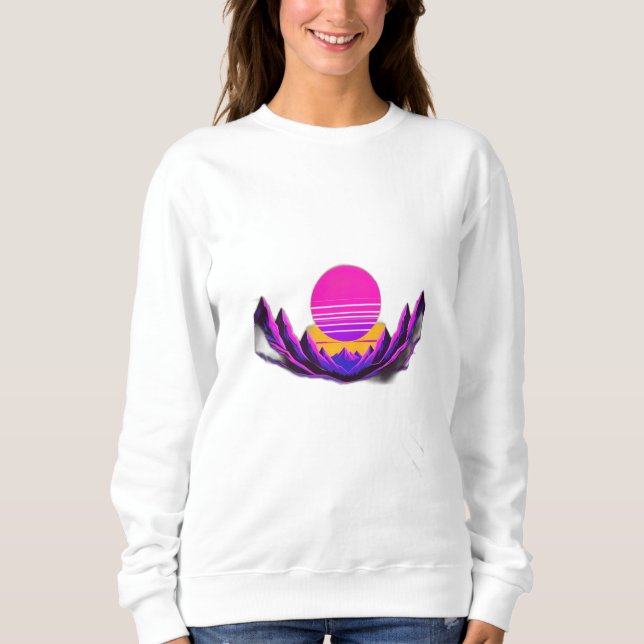 Sudadera Atardecer al estilo de las ondas sintéticas (Anverso)