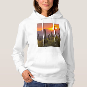 Sudadera Atardecer de cactus del desierto, Arizona