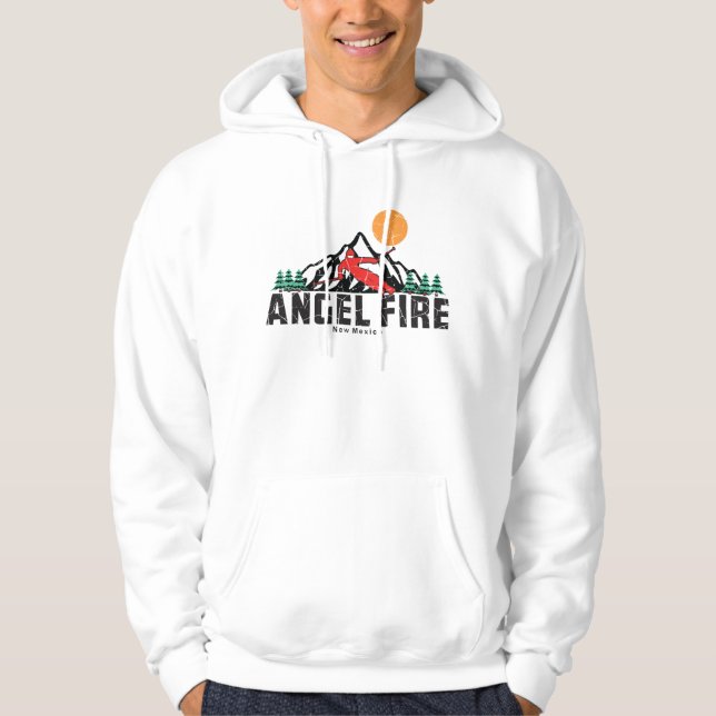 Sudadera Atardecer de esquí de montaña Retro Angel Fire (Anverso)