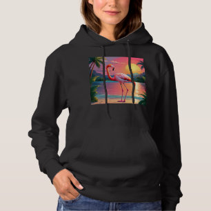 Sudadera Atardecer de flamenco en playa tropical 