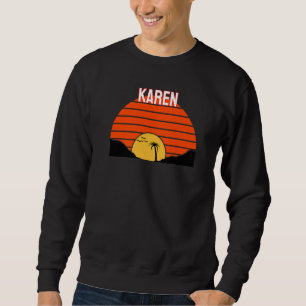 Sudadera Atardecer de la palmera de Karen Retro Vintage Dun