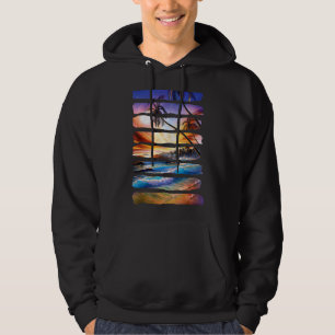 Sudadera Atardecer de verano, vestuario de palmera, paraíso