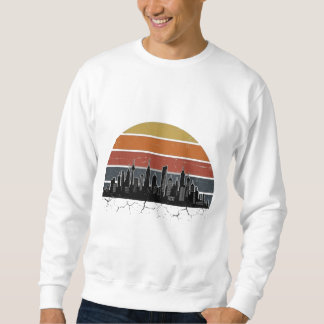 Sudadera Atardecer del horizonte de la ciudad retro de los 