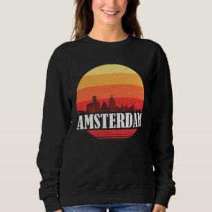Sudadera Atardecer del paisaje urbano de Ámsterdam en estil