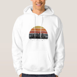 Sudadera Atardecer del paisaje urbano de la ciudad retro de