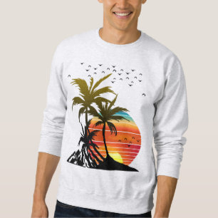 Sudadera Atardecer Montaña Palmeras Retro