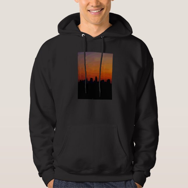 Sudadera Atardecer panorama de Cleveland Ohio State (Anverso)
