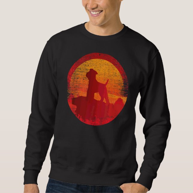 Sudadera Atardecer retro de perro de Welsh Terrier (Anverso)