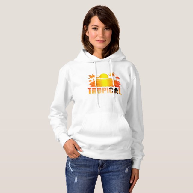 Sudadera Atardecer tropical retro : Acepte el resplandor cá (Anverso completo)