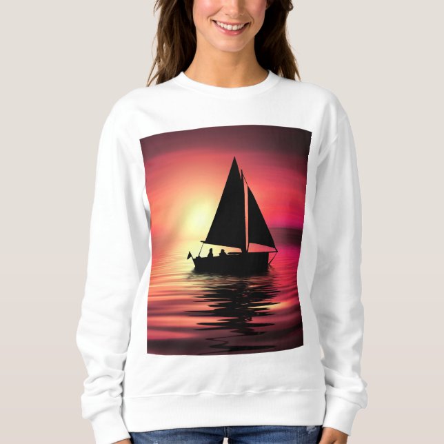 Sudadera Atardecer, velero en el mar-39186 (Anverso)