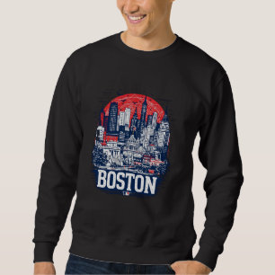 Sudadera Atardecer vintage de la silueta urbana de Boston M