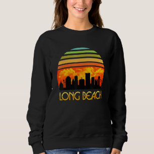 Sudadera Atardecer Vintage Retro Downtown Long Beach Siluet