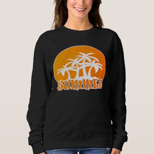 Sudadera Atardecer Y Palmas De Verano De 2022 (Anverso)