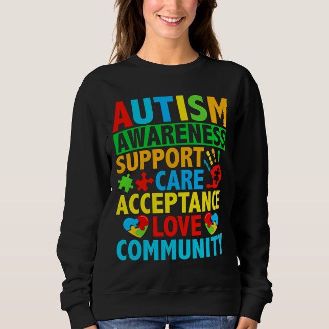 Sudadera Atención Amor Aceptación Autismo Conciencia (Anverso)
