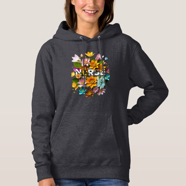 Sudadera Atención de salud floreciente - Tributo floral a e (Anverso)