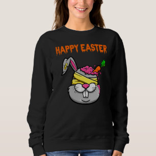 Sudadera Aterrador conejo de Pascua Cstume zombie conejo hu
