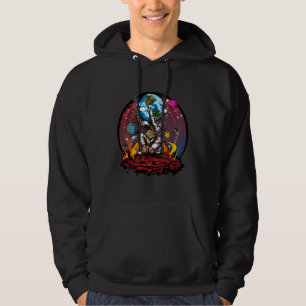 Sudadera Atlas Astronauta Sosteniendo la Galaxia Épica de M