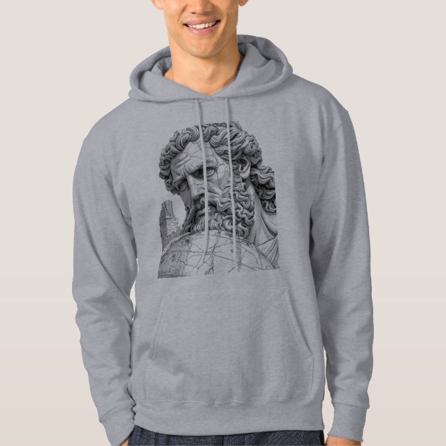 Sudadera Atlas Titan Close-Up Mythology Sketch Art Hoodie (Anverso)