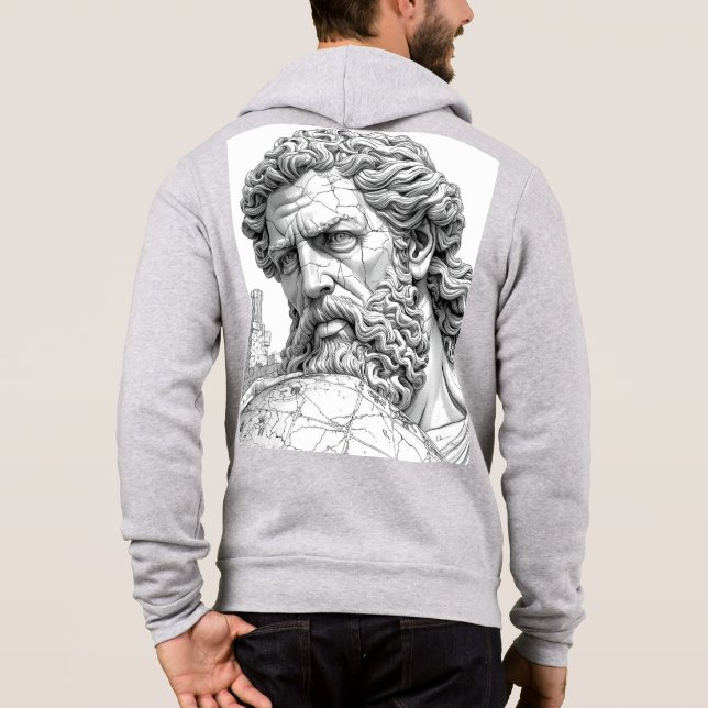 Sudadera Atlas Titan Close-Up Mythology Sketch Art Hoodie (Reverso)