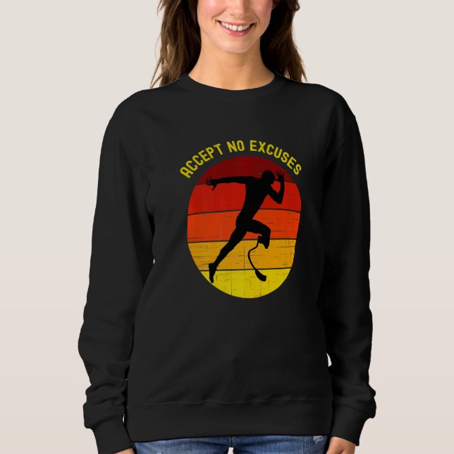 Sudadera Atleta amputado acepta sin excusas corriendo con p (Anverso)