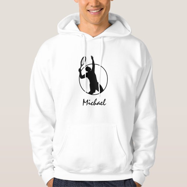 Sudadera Atleta entrenador de tenis en servicio personaliza (Anverso)