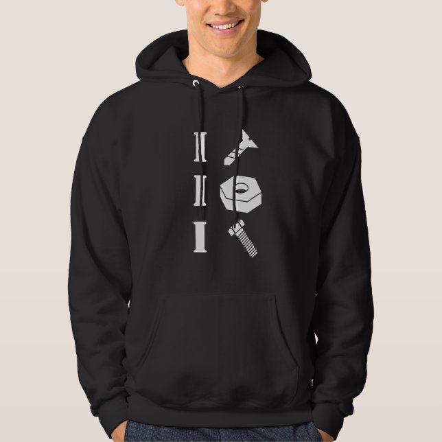 Sudadera Atornillo Tuerca Perno - Novedad Divertida Ingenie (Anverso)