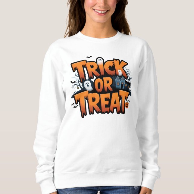 Sudadera Atractiva noche de Halloween con fantasmas (Anverso)