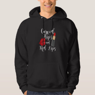 Sudadera Atractivo Labios Rojos Palo De Labios Curvados Hip