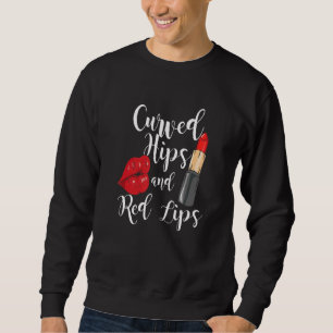 Sudadera Atractivo Labios Rojos Palo De Labios Curvados Hip