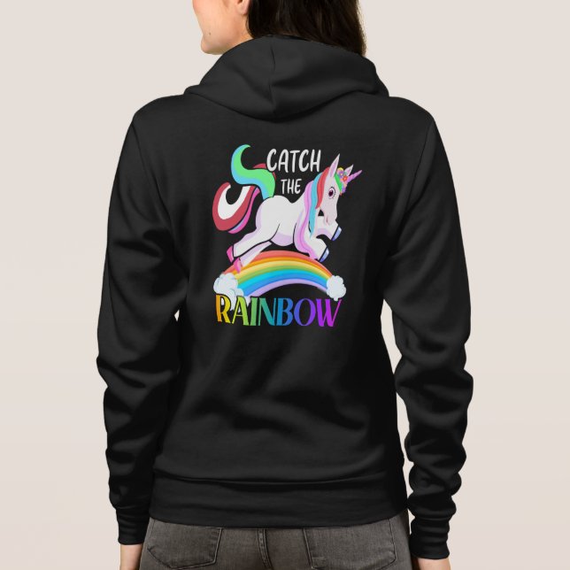 Sudadera Atrapa el Arcoíris - Diseños de Unicornio-15989 (Reverso)