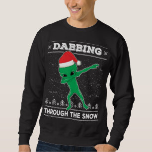 Sudadera Atravesando La Nieve Alien Santa Ugly Christma