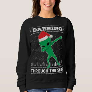 Sudadera Atravesando La Nieve Alien Santa Ugly Christma