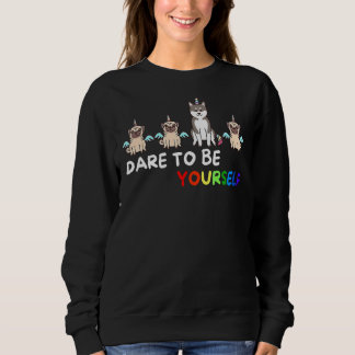 Sudadera Atrévete A Ser Tu Propio Perro Pug Husky Lgbt Orgu