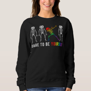 Sudadera Atrévete A Ser Tu Propio Skeleton Dabbing Lgbt Gay