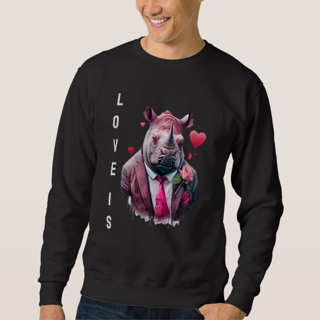 Sudadera Attractive Love is With Heart Animal Valentine's d (Anverso)