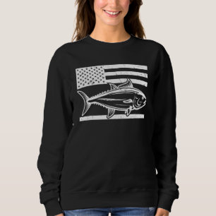 Sudadera Atun Cool Vara de Pescar Bandera Americana Pescado