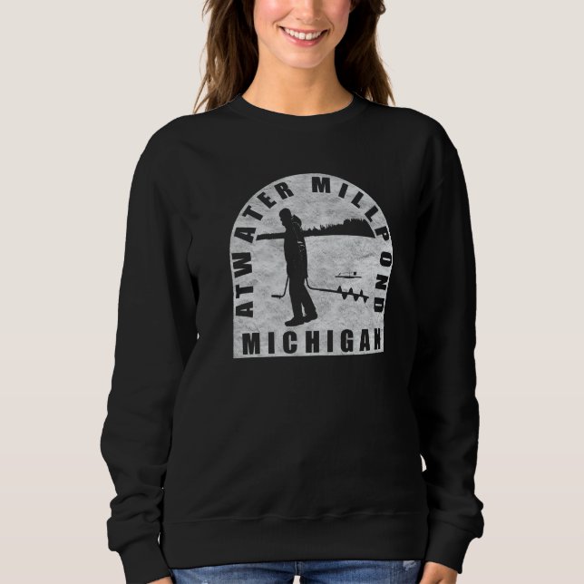 Sudadera Atwater Millpong Ice Fishing Michigan (Anverso)