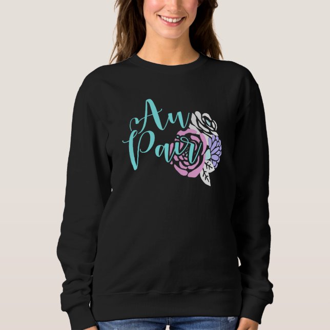Sudadera Au Pair Design con flores (Anverso)