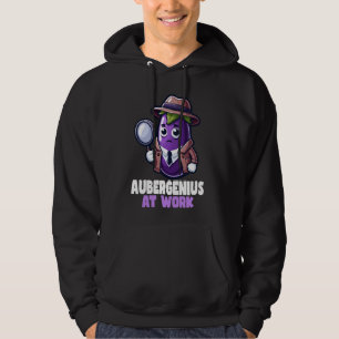 Sudadera Aubergenius En El Trabajo Divertido Detective Eggp