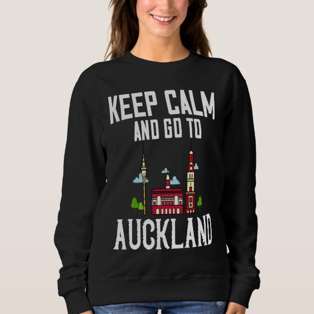 Sudadera Auckland New Zealand City Skyline Map Travel (Anverso)