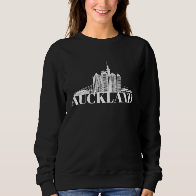 Sudadera Auckland New Zealand City Skyline Silhouette Outli (Anverso)