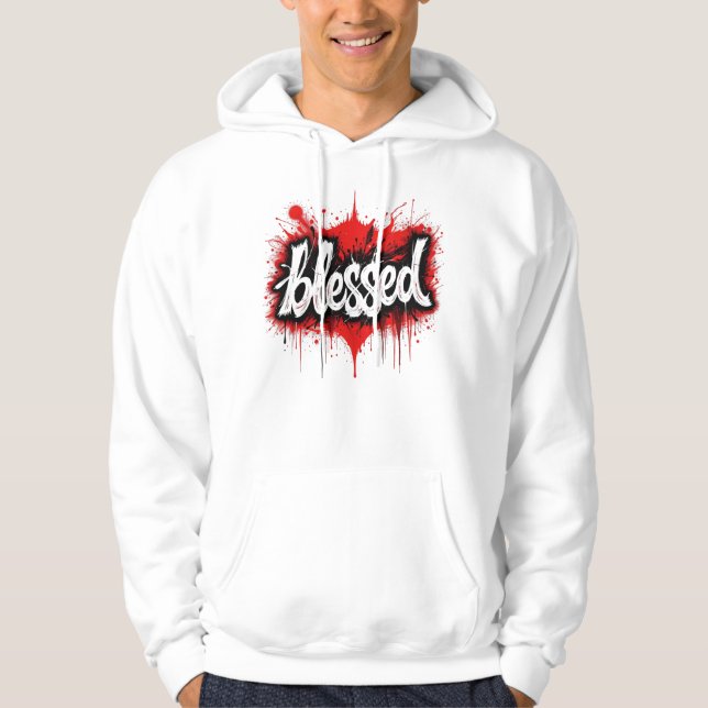 Sudadera Audaz camiseta negra y roja "bendita" (Anverso)