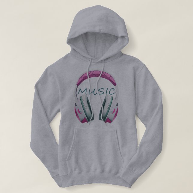 Sudadera audífonos de música para chicas (Diseño del anverso)