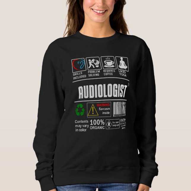Sudadera Audiologist Doctor Label Skills Problem Solving Co (Anverso)