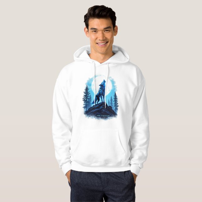 Sudadera Aúl del futuro - Robotic Wolf Hoodie (Anverso completo)
