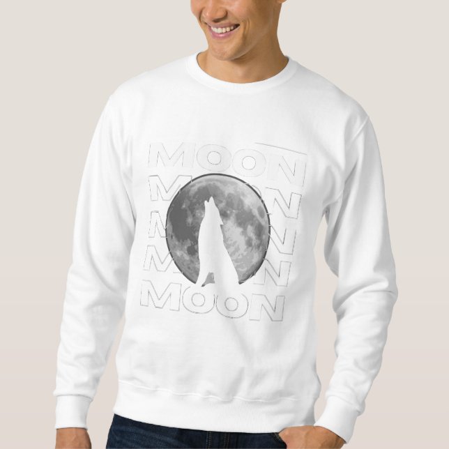 Sudadera "Aúl lobo en la camiseta de la luna (Anverso)