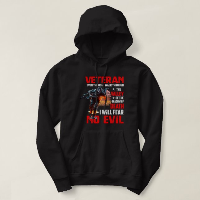 Sudadera Aunque Camino por el veterano militar 22 (Diseño del anverso)