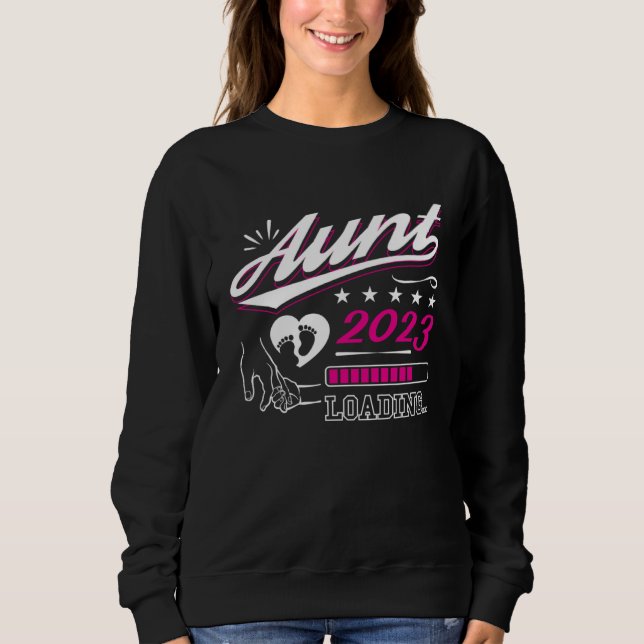 Sudadera Aunt 2023 Loading Soon To Be Mother Pregnancy Anno (Anverso)